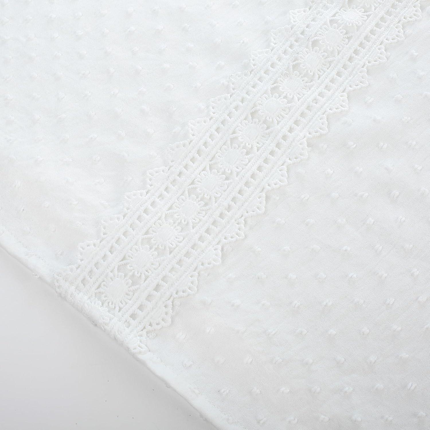 imageGRACE KARIN Womens Long Sleeve Tops Casual Swiss Dot Lace Crochet Shirts Dressy Crewneck Blouses 2025White