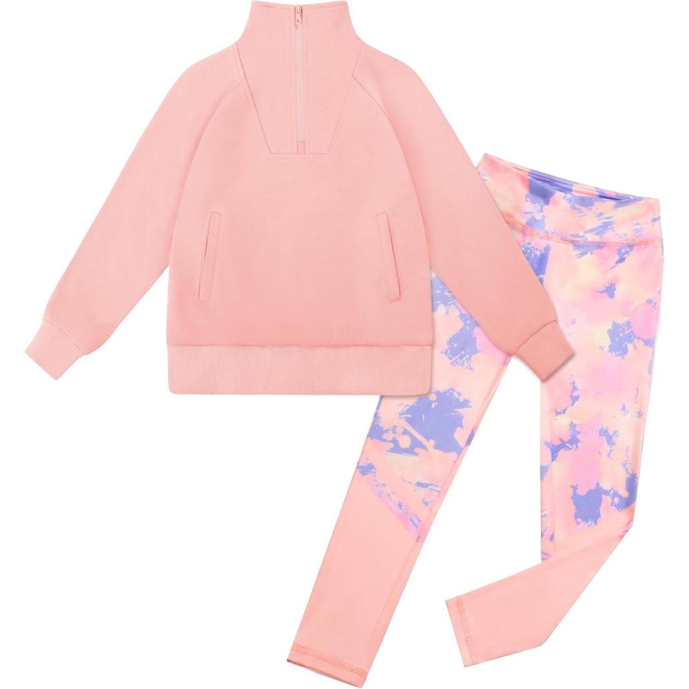 imageGRACE KARIN Girls Fall Outfit Teen 2 Piece Sweatshirt Sweatpant Back To School Tracksuit Fashion Cute Clothes Size 612Orangetie Dye