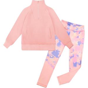 GRACE KARIN Girls Fall Outfit Teen 2 Piece Sweatshirt Sweatpant Back To School Tracksuit Fashion Cute Clothes Size 6-12(Orange-tie Dye)