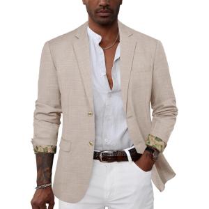 GRACE KARIN Mens Blazer Sport Coats Casual Lightweight 2 Button Sports Coat and Blazers Suit Jacket(Apricot-b)