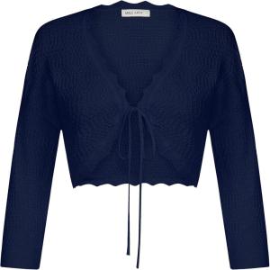 GRACE KARIN Y2K Bolero Summer 3/4 Sleeve Cardigan Cropped Open Front Shrug 2024 Sweater Women Navy Blue