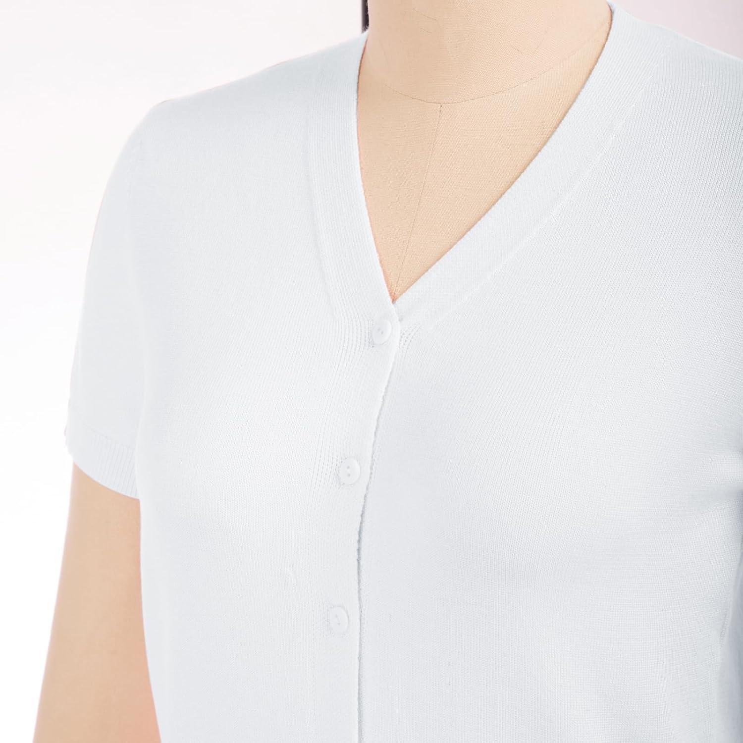 imageGRACE KARIN Womens Spring Short Sleeve Cardigan Sweaters 2026 Summer Lightweight Cropped Cardigan V Neck Casual Clothing TopsBright White