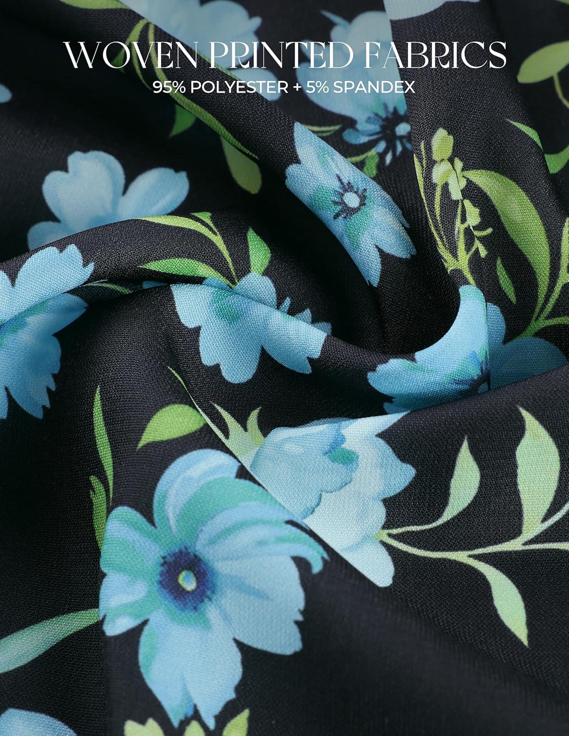 imageGRACE KARIN Womens Summer Floral Maxi Dresses 2026 Short Sleeve Casual Dress Flowy Beach Vacation Sundress with PocketsBlack Blue Floral