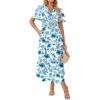 White Blue Floral
