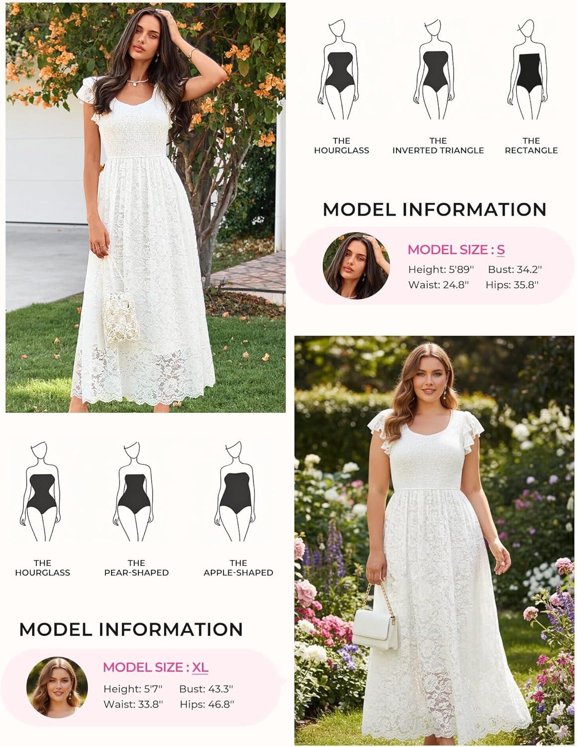 imageGRACE KARIN Womens Cocktail Party DressesLace Wedding Guest DressesV Neck Formal Midi DressWhite