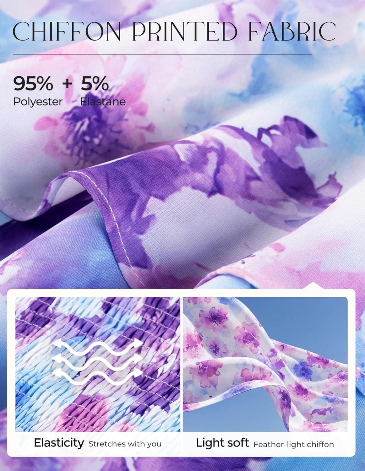 imageGRACE KARIN Womens Summer Floral Maxi Dress 2026 Flowy Wedding Guest Dress A Line Boho Dresses Fashion Clothing with PocketsBlue Purple Floral