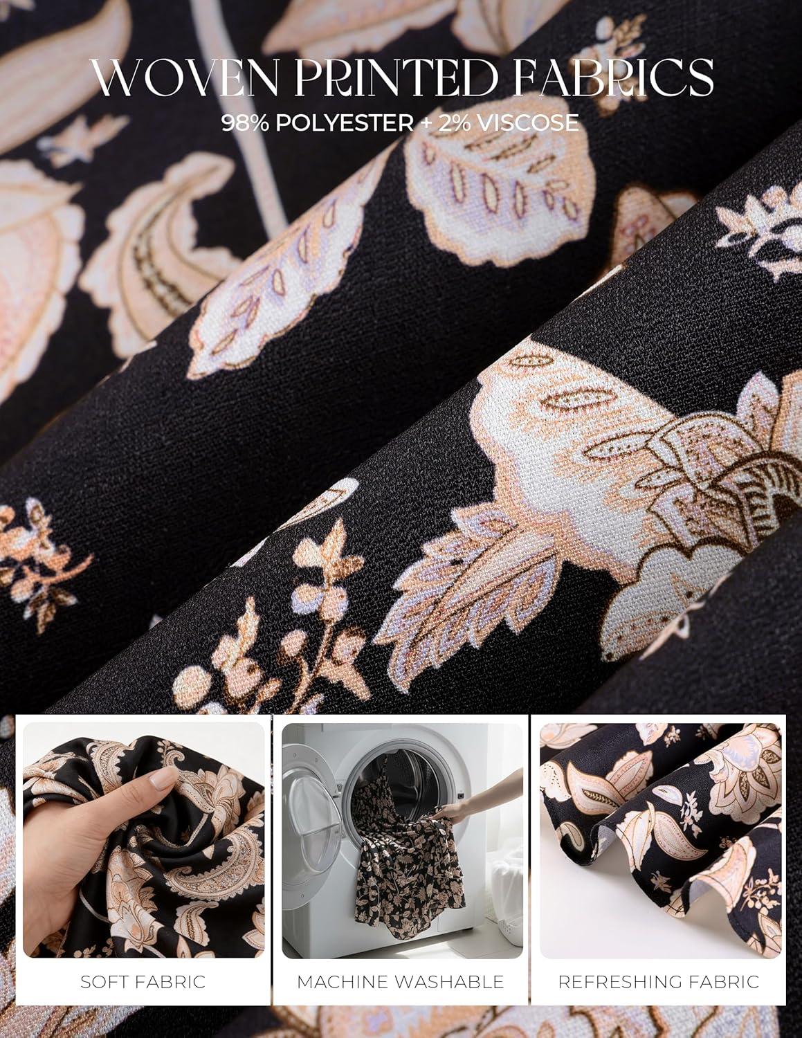 imageGRACE KARIN Womens Maxi Floral Sundresses Summer Beach Boho Dress Spaghetti Strap Dresses Casual Fashion Clothes with PocketsBlack and Beige Floral