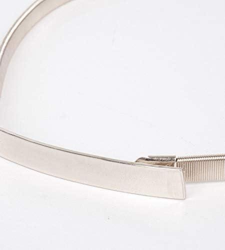 imageGRACE KARIN Women Skinny Metal Cinch Belt Gold Waistband Elastic Waist Belt CL633Silver