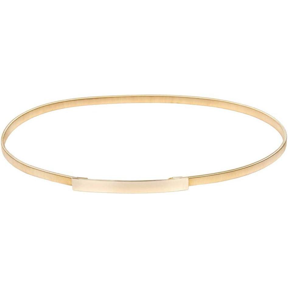 imageGRACE KARIN Women Skinny Metal Cinch Belt Gold Waistband Elastic Waist Belt CL633Gold