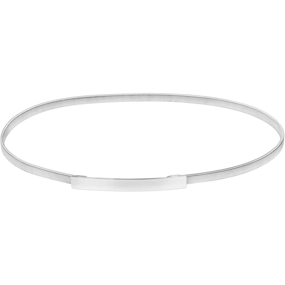 imageGRACE KARIN Women Skinny Metal Cinch Belt Gold Waistband Elastic Waist Belt CL633Silver