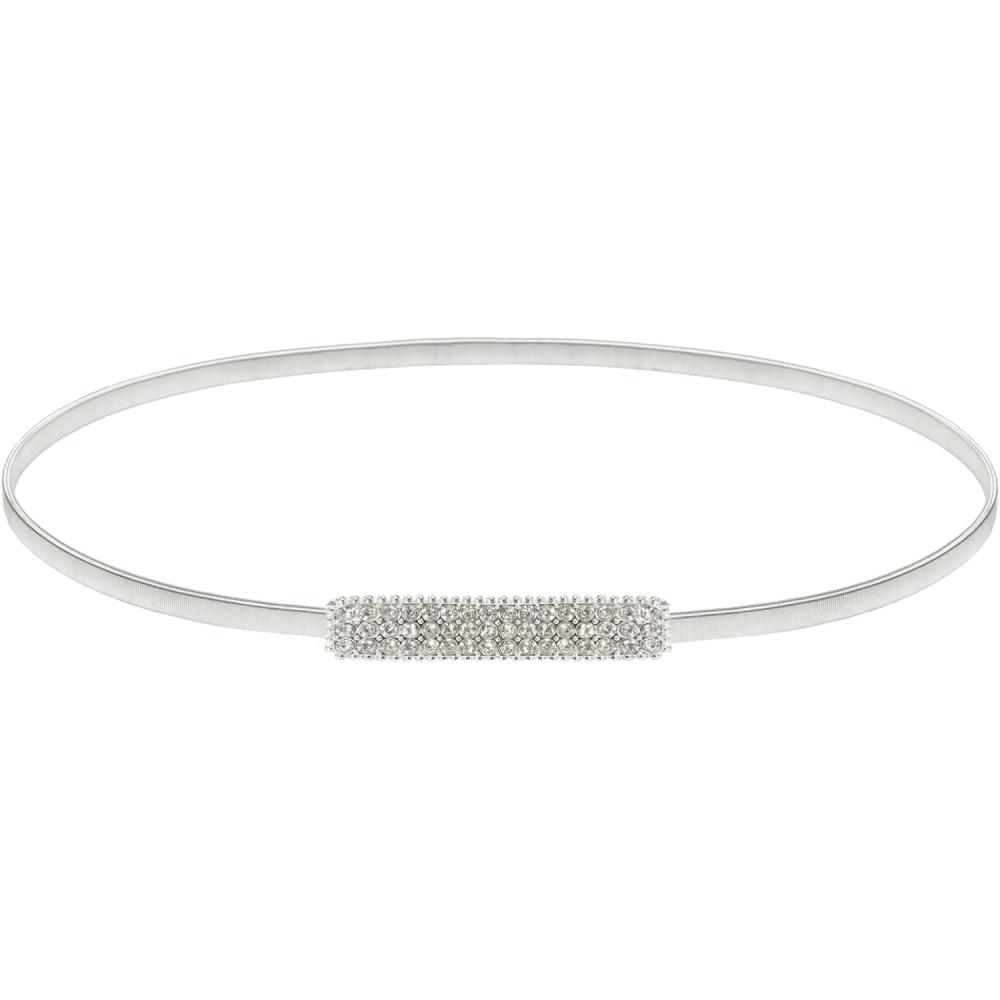 imageGRACE KARIN Women Skinny Metal Cinch Belt Gold Waistband Elastic Waist Belt CL633Silver41
