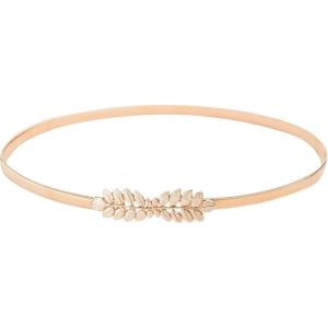 GRACE KARIN Women Skinny Metal Cinch Belt Gold Waistband Elastic Waist Belt CL633(Gold-leaf)