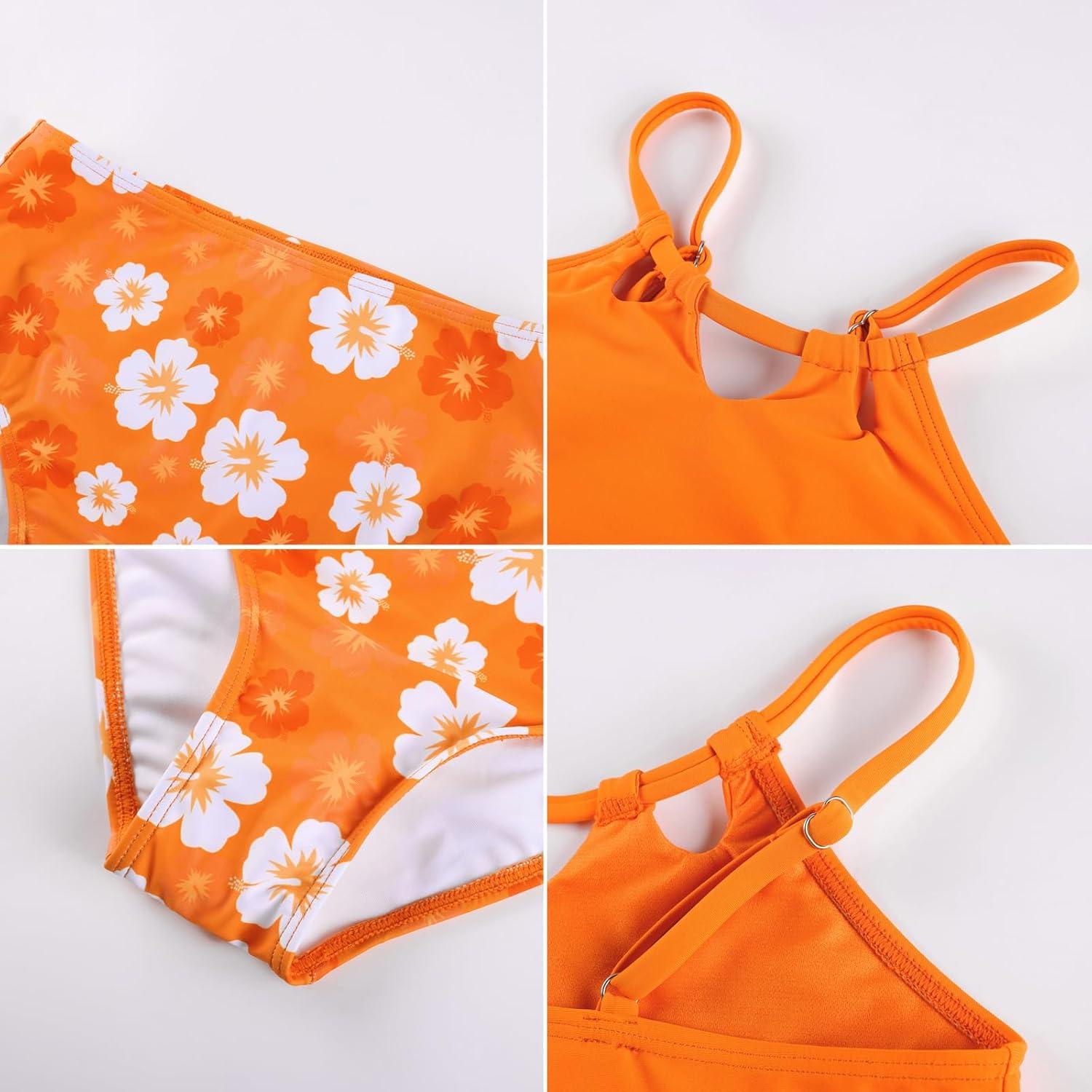 imageGRACE KARIN Teen Girls Swimsuits Two Piece Bikini Sets Bathing Suit Girl Swimwear Size 614Orange