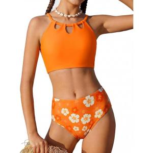 GRACE KARIN Teen Girls Swimsuits Two Piece Bikini Sets Bathing Suit Girl’ Swimwear Size 6-14(Orange)