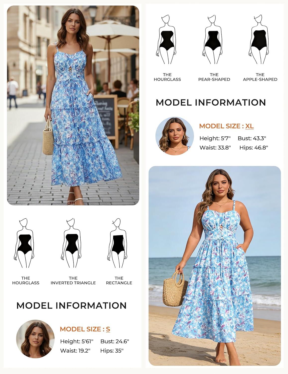 imageGRACE KARIN 2026 Womens Spaghetti Vacation Sundress Summer Beach Flowy Boho Floral Maxi Dresses with PocketsBlue Floral