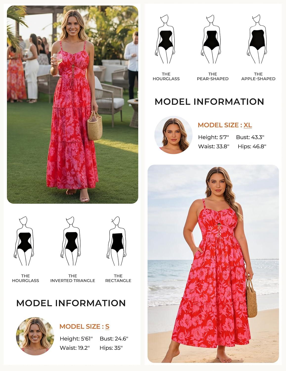 imageGRACE KARIN 2026 Womens Spaghetti Vacation Sundress Summer Beach Flowy Boho Floral Maxi Dresses with PocketsRose Pink Floral