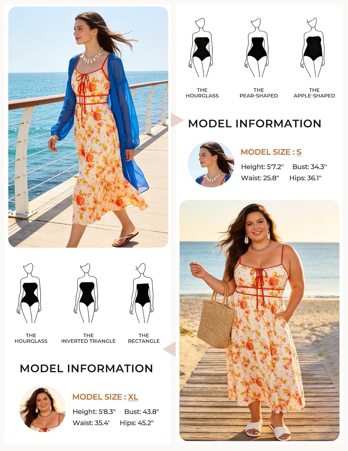 imageGRACE KARIN 2026 Womens Summer Maxi Floral Dress Spaghetti Strap Tie Front Boho Sundress with PocketsYellow