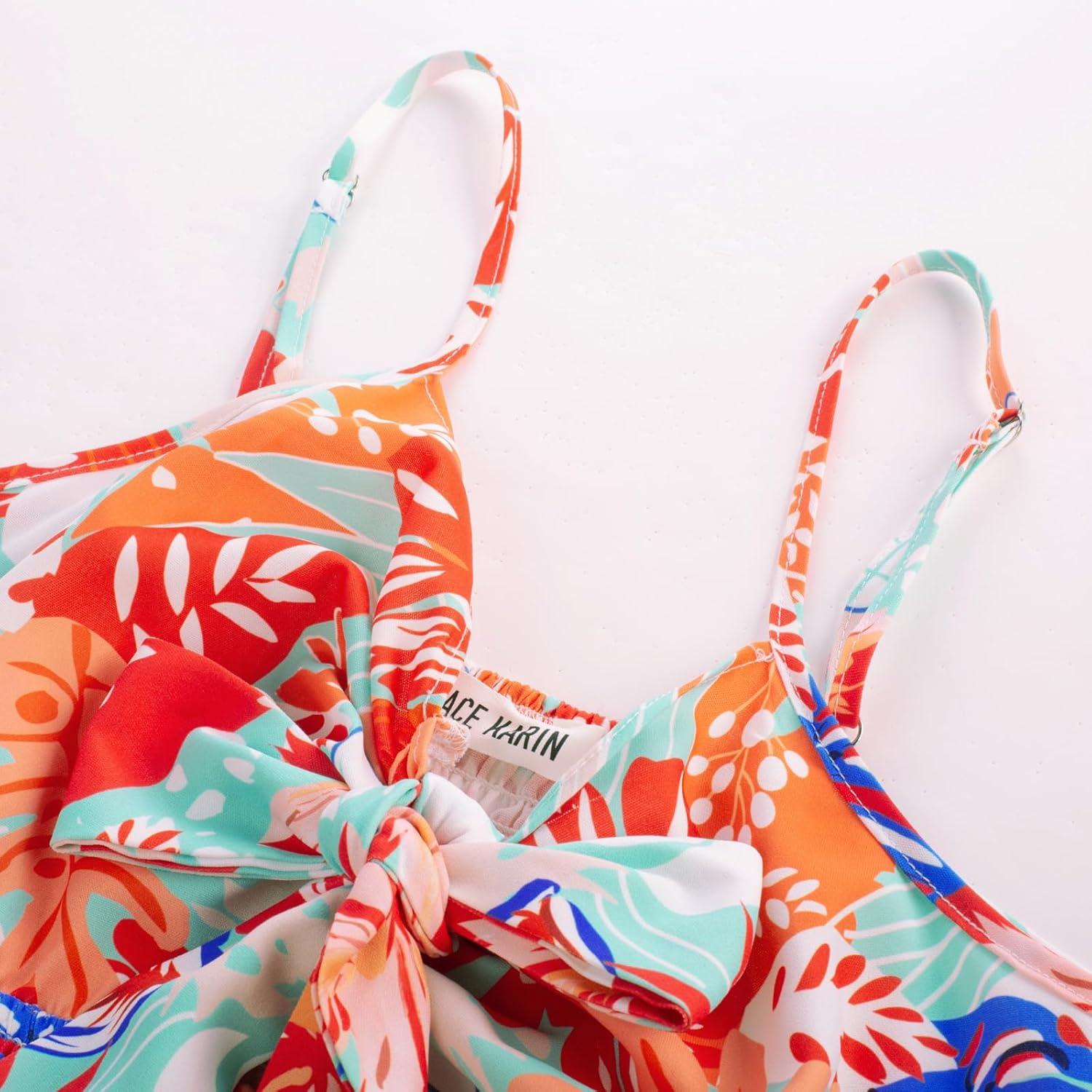 imageGRACE KARIN Womens Summer Floral Maxi Dresses 2026 Long Flowy Boho Dress Beach Vacation Sundresses Casual Clothes with PocketGreen Red Leaves