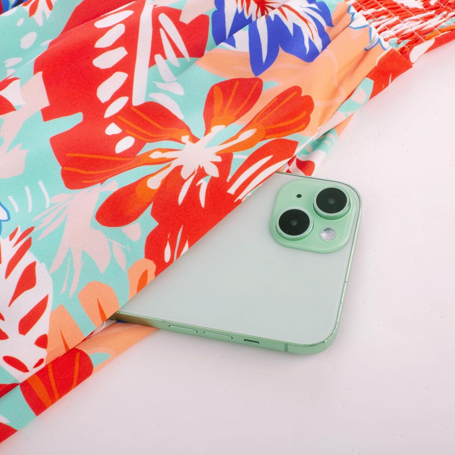 imageGRACE KARIN Womens Summer Floral Maxi Dresses 2026 Long Flowy Boho Dress Beach Vacation Sundresses Casual Clothes with PocketGreen Red Leaves