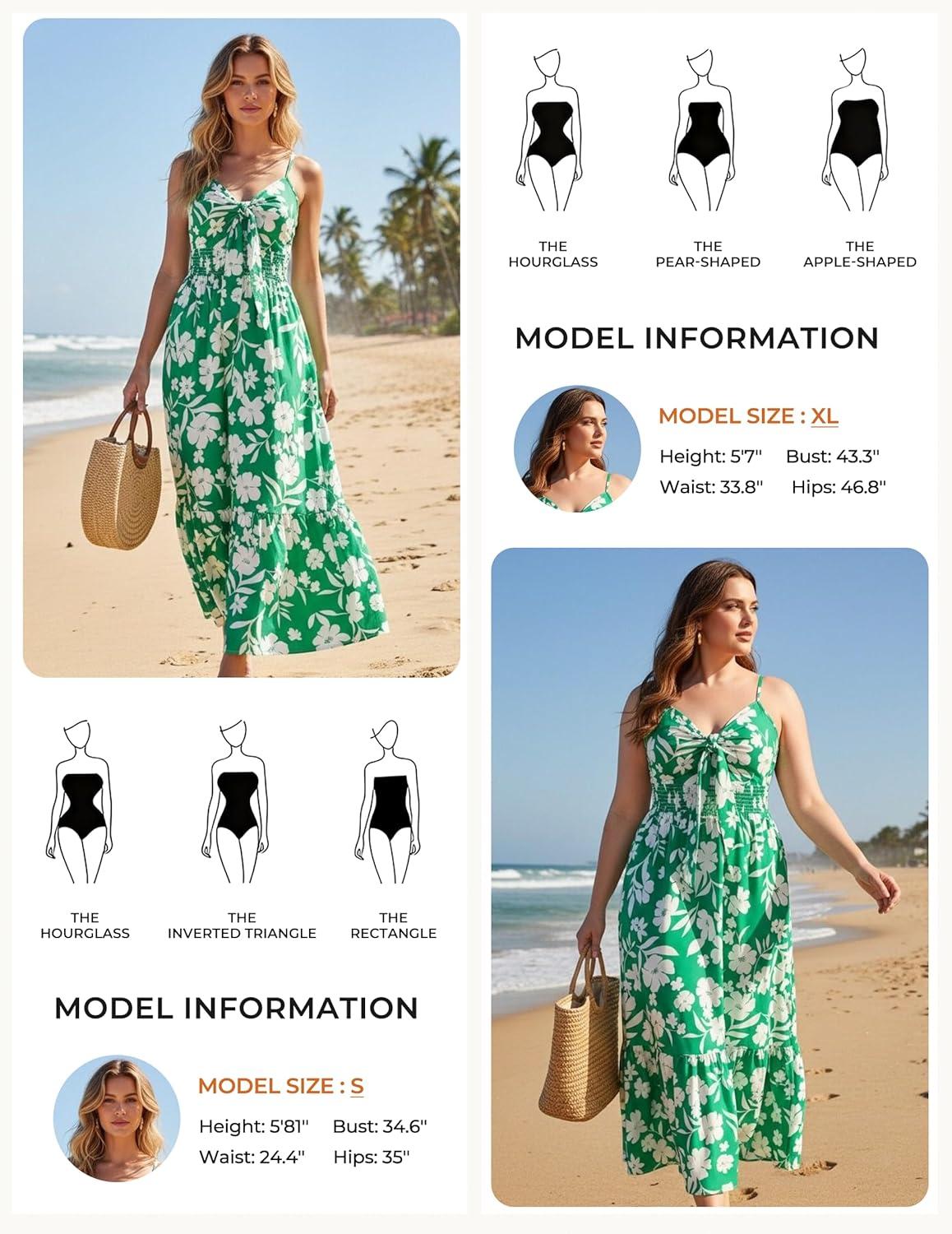 imageGRACE KARIN Womens Summer Floral Maxi Dresses 2026 Long Flowy Boho Dress Beach Vacation Sundresses Casual Clothes with PocketGreen White Floral