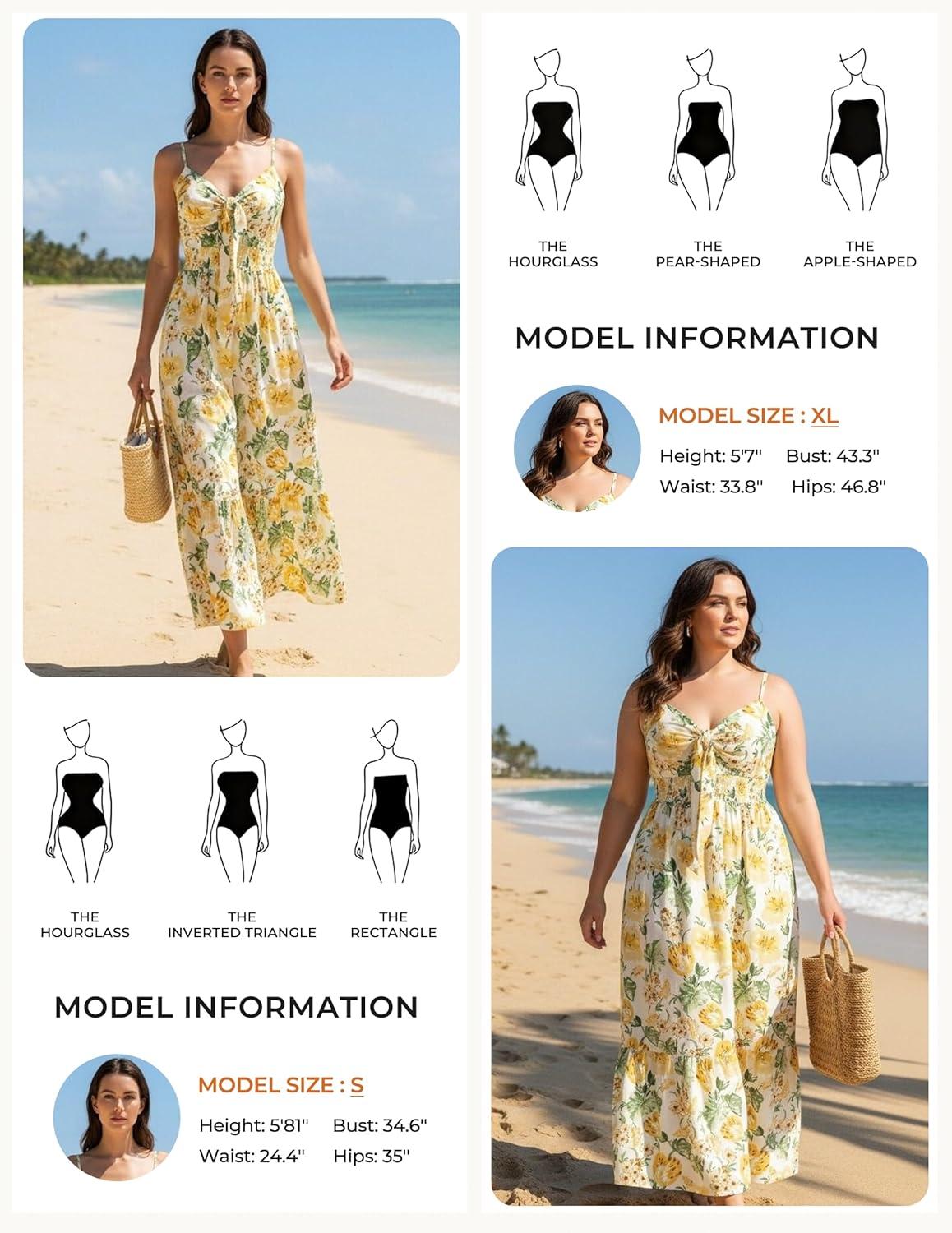 imageGRACE KARIN Womens Summer Floral Maxi Dresses 2026 Long Flowy Boho Dress Beach Vacation Sundresses Casual Clothes with PocketWhite Yellow Flowers