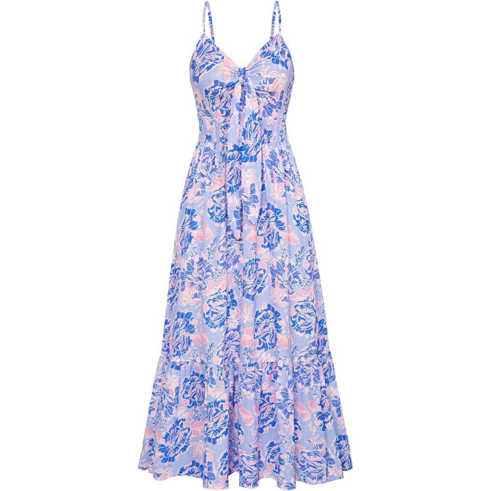 imageGRACE KARIN Womens Summer Floral Maxi Dresses 2026 Long Flowy Boho Dress Beach Vacation Sundresses Casual Clothes with PocketPurple Floral