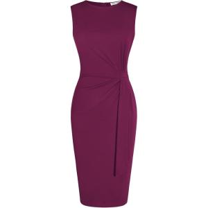GRACE KARIN Women Work Dress,Bodycon Pencil Business Dresses,Sleeveless Cocktail Dresses Knee Length(Rose Purple)