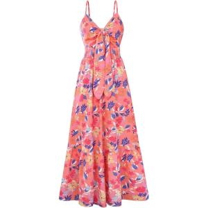 GRACE KARIN Womens Summer Floral Maxi Dresses 2026 Long Flowy Boho Dress Beach Vacation Sundresses Casual Clothes with Pocket(Pink Yellow Flower)
