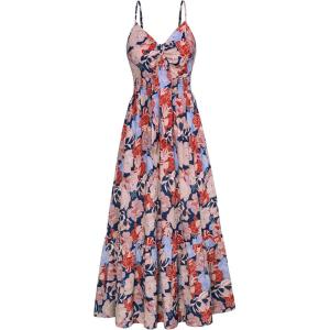 GRACE KARIN Womens Summer Floral Maxi Dresses 2026 Long Flowy Boho Dress Beach Vacation Sundresses Casual Clothes with Pocket(Red Yellow Floral)