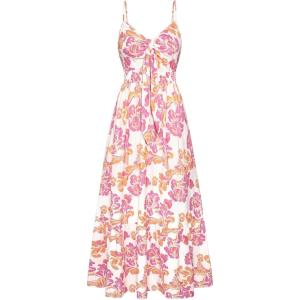 GRACE KARIN Womens Summer Floral Maxi Dresses 2026 Long Flowy Boho Dress Beach Vacation Sundresses Casual Clothes with Pocket(White Pink Flowers)