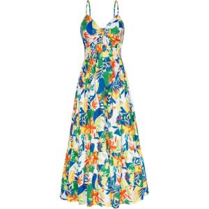 GRACE KARIN Womens Summer Floral Maxi Dresses 2026 Long Flowy Boho Dress Beach Vacation Sundresses Casual Clothes with Pocket(Yellow Green Blue Floral)