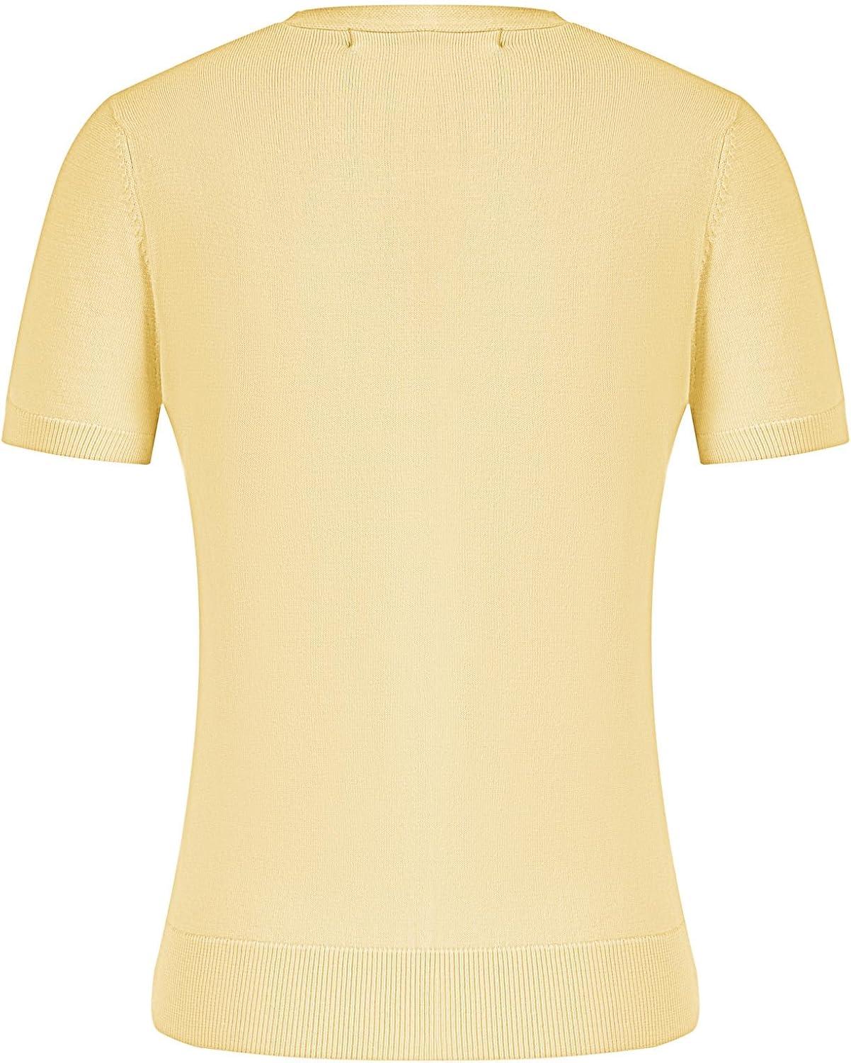 imageGRACE KARIN Womens Short Sleeve Cardigan Sweaters 2026 Summer Lightweight Cropped Cardigan V Neck Casual Clothing TopsLight Yellow