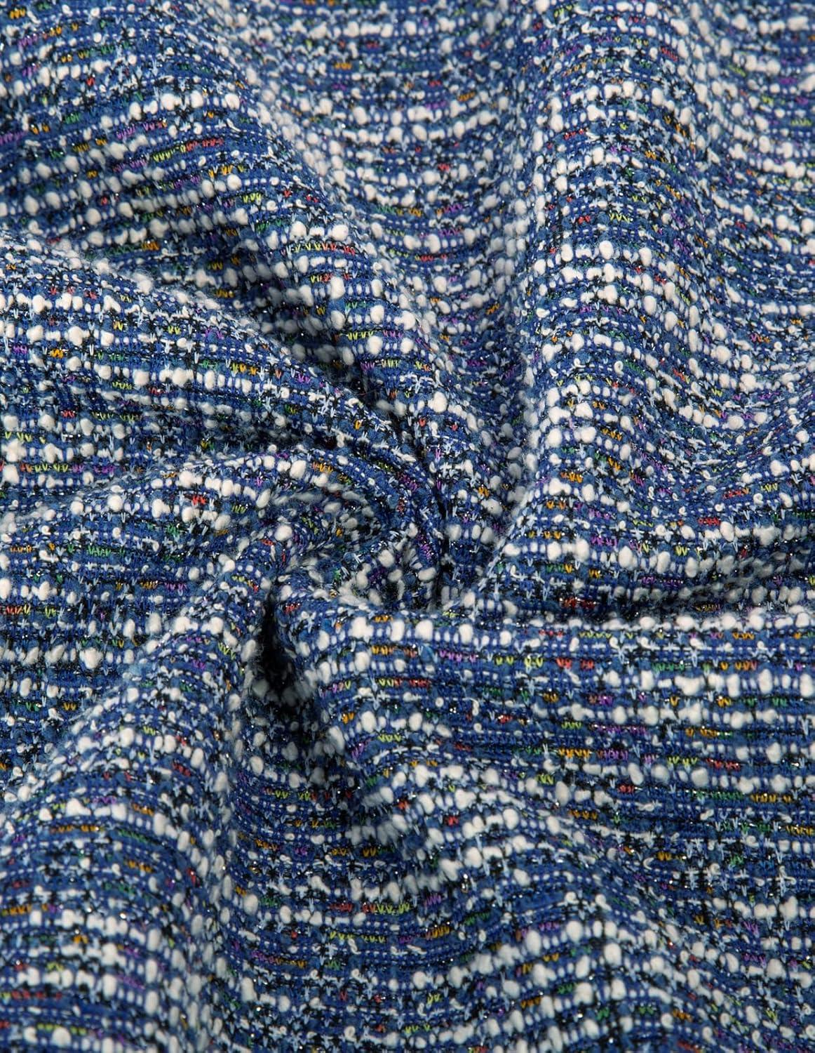 imageGRACE KARIN Womens Gorgeous Pencil Dress Cap Sleeve Tweed Pencil Dress for WorkBlue Textured