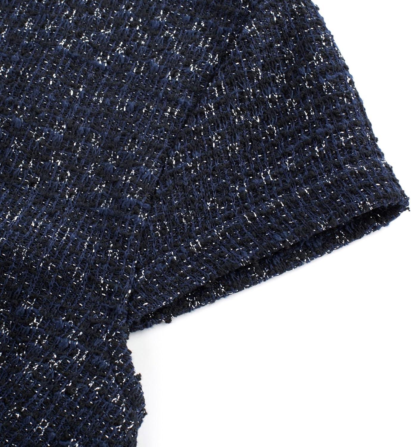 imageGRACE KARIN Womens Gorgeous Pencil Dress Cap Sleeve Tweed Pencil Dress for WorkNavy
