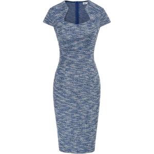 GRACE KARIN Women’s Gorgeous Pencil Dress Cap Sleeve Tweed Pencil Dress for Work(Blue (Textured))