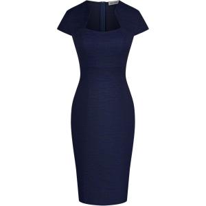 GRACE KARIN Women’s Gorgeous Pencil Dress Cap Sleeve Tweed Pencil Dress for Work(Royal Blue)