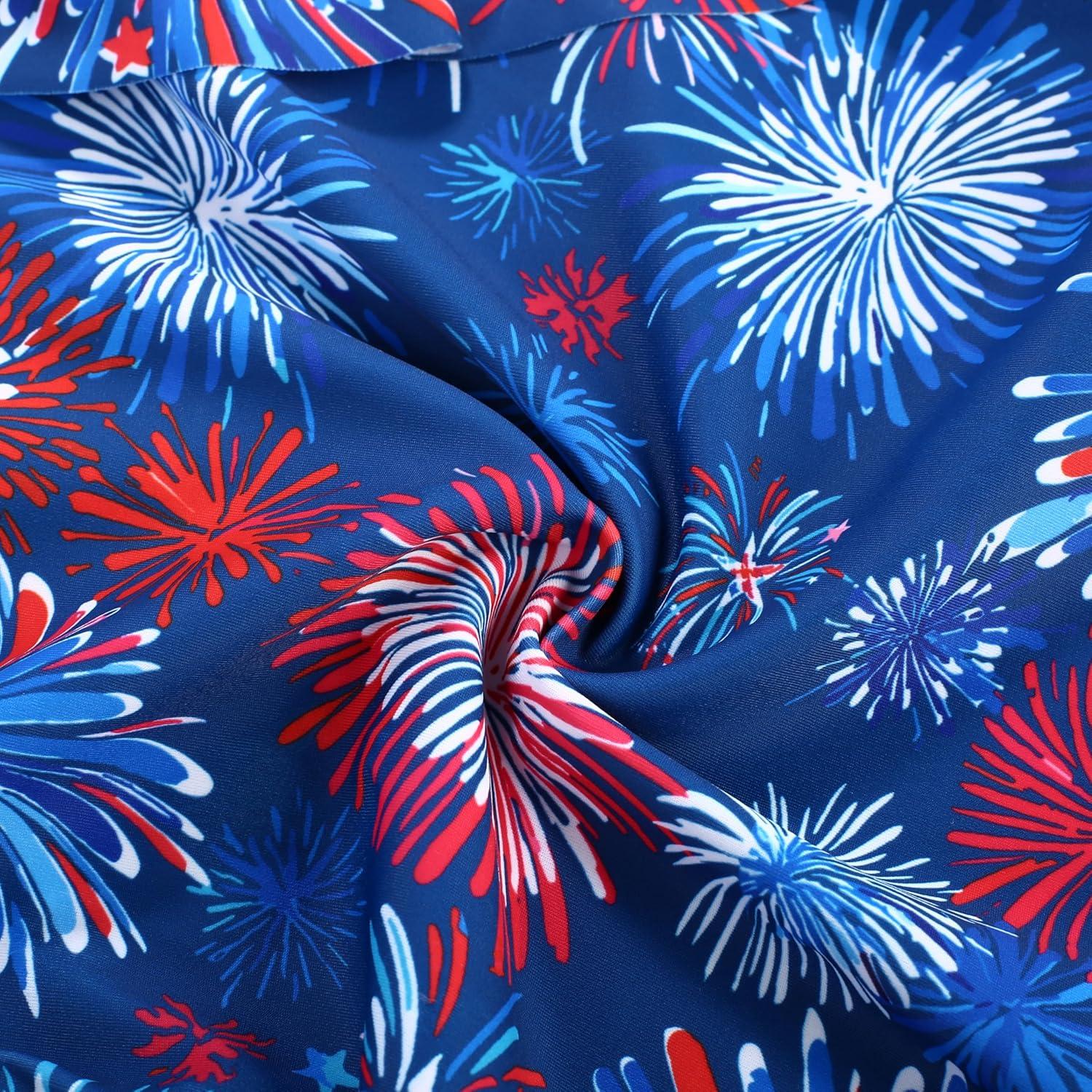imageGRACE KARIN Girls One Piece Swimsuits with Mesh Skirt Bathing Suit Swimwear 614YRed and Blue Fireworks
