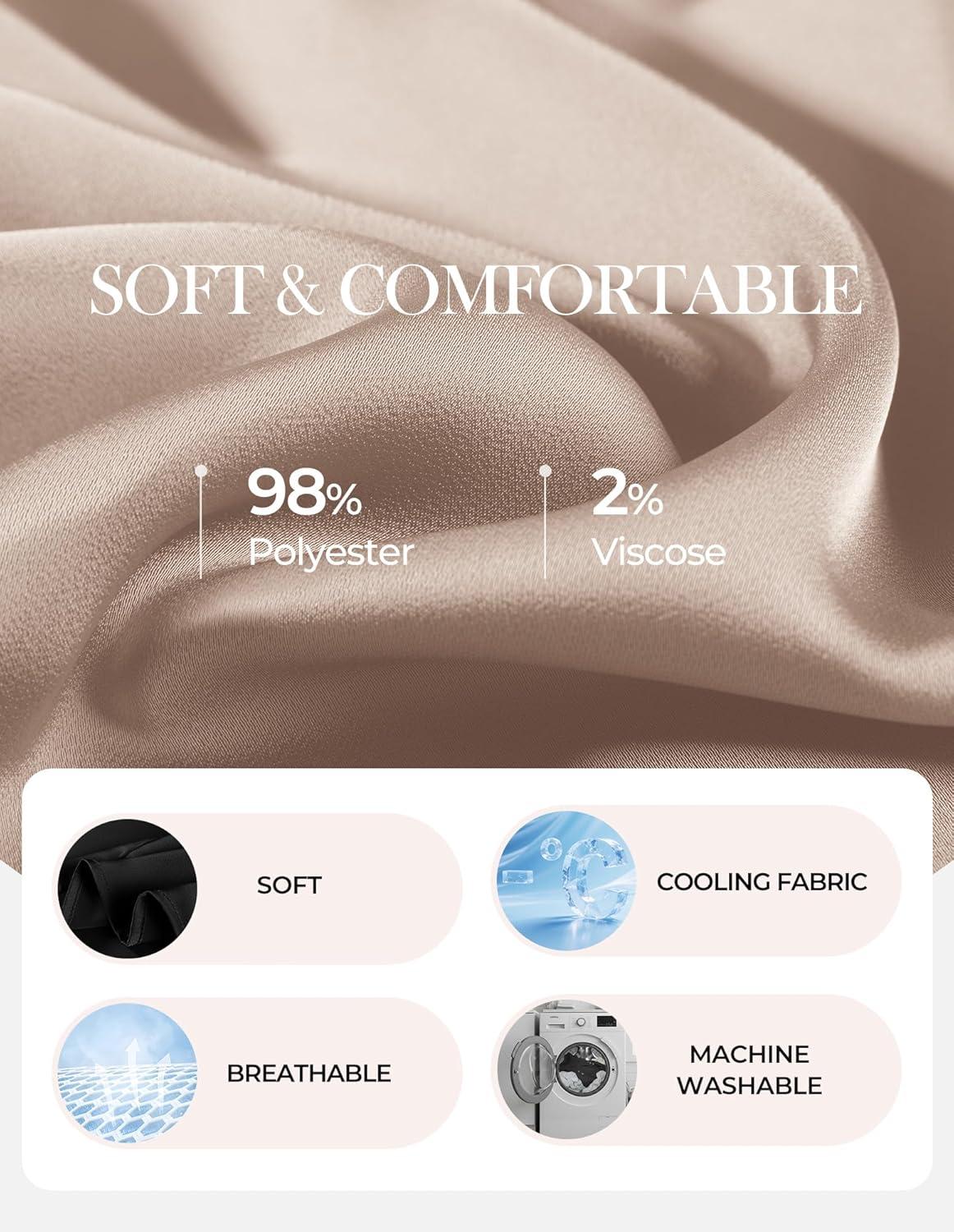 imageGRACE KARIN 2026 Women Satin Tops Short Sleeve Blouse Mock Neck Work Silk Shirts Business Casual OutfitsOatmeal Color