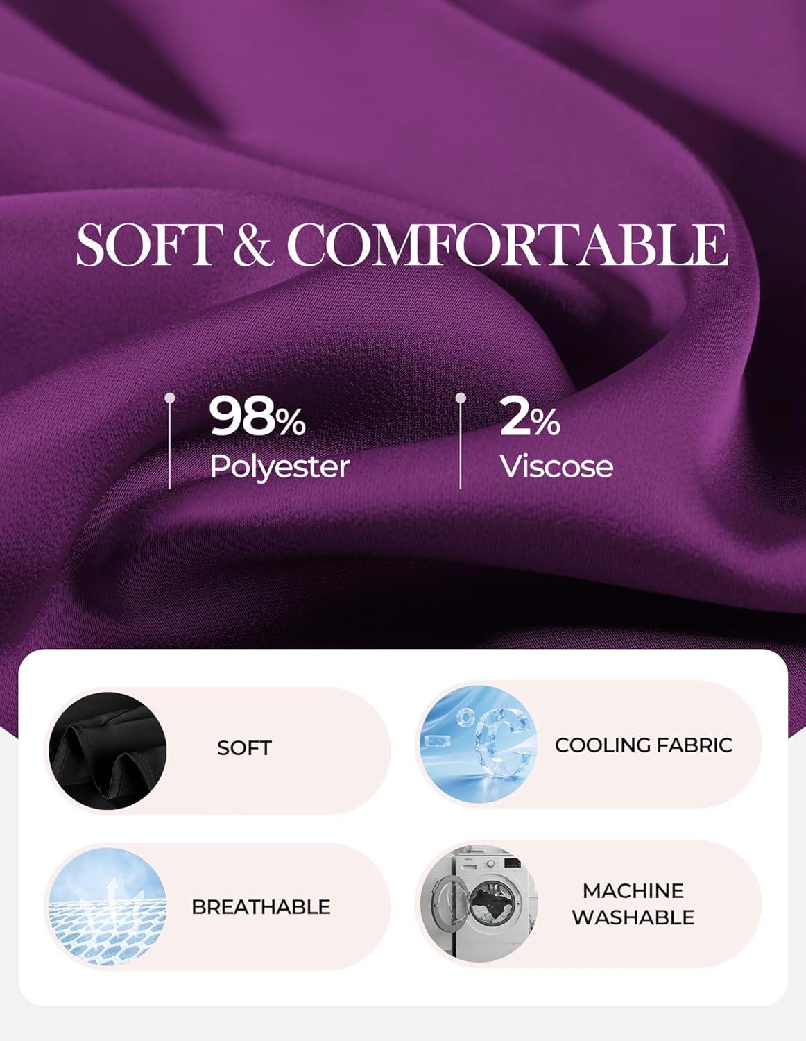 imageGRACE KARIN 2026 Women Satin Tops Short Sleeve Blouse Mock Neck Work Silk Shirts Business Casual OutfitsPurple