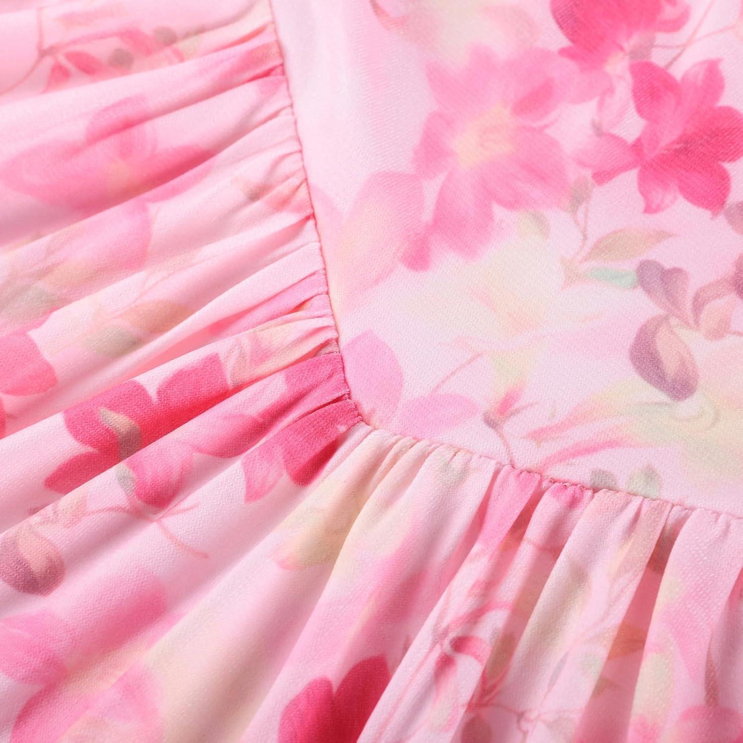 imageGRACE KARIN Girls Floral Summer Dress Spring Holiday Beach Party Sundress Halter Neck Tie Backless Dresses 716 YearsRose Redyellow Floral