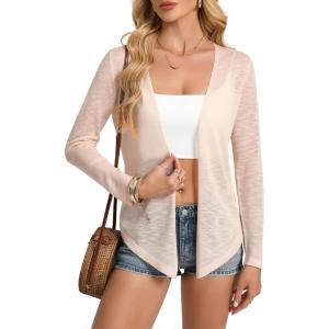 GRACE KARIN Shrugs for Women, Summer Lightweight Cropped Cardigan, Mesh Bolero Shrug Beach Cover Up for Dress(Pink)