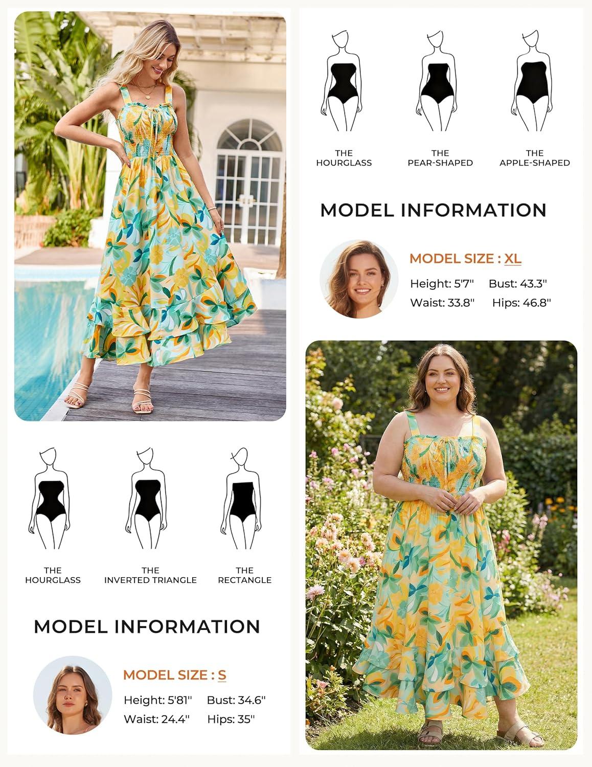 imageGRACE KARIN Womens 2026 Summer Floral Boho Dress Square Neck Strapped Swing A Line Sundress Beach Long Maxi OutfitsGreen Yellow