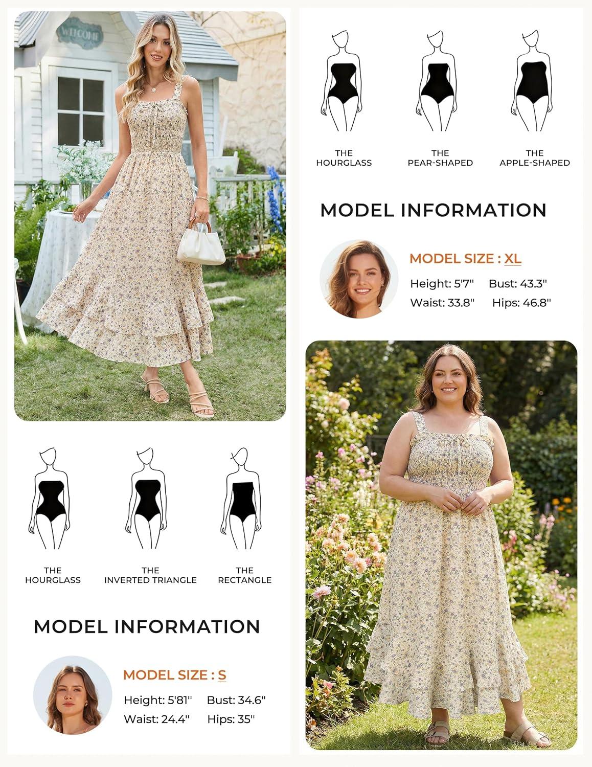 imageGRACE KARIN Womens 2026 Summer Floral Boho Dress Square Neck Strapped Swing A Line Sundress Beach Long Maxi OutfitsLight Yellow