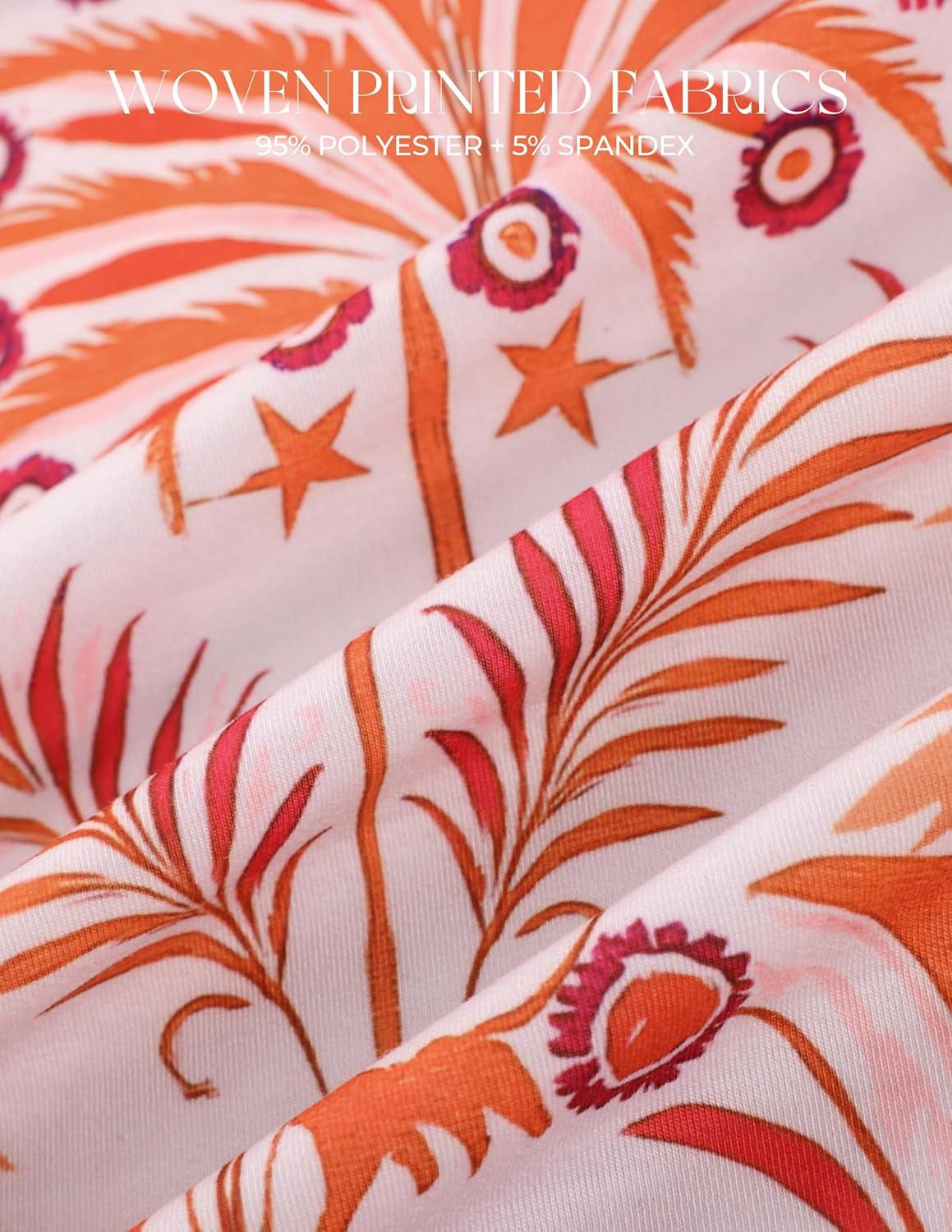 imageGRACE KARIN 2026 Womens Spaghetti Strap Resort Wear Summer Beach Maxi Sundress Floral Vacation Dresses with PocketsOrange White Floral