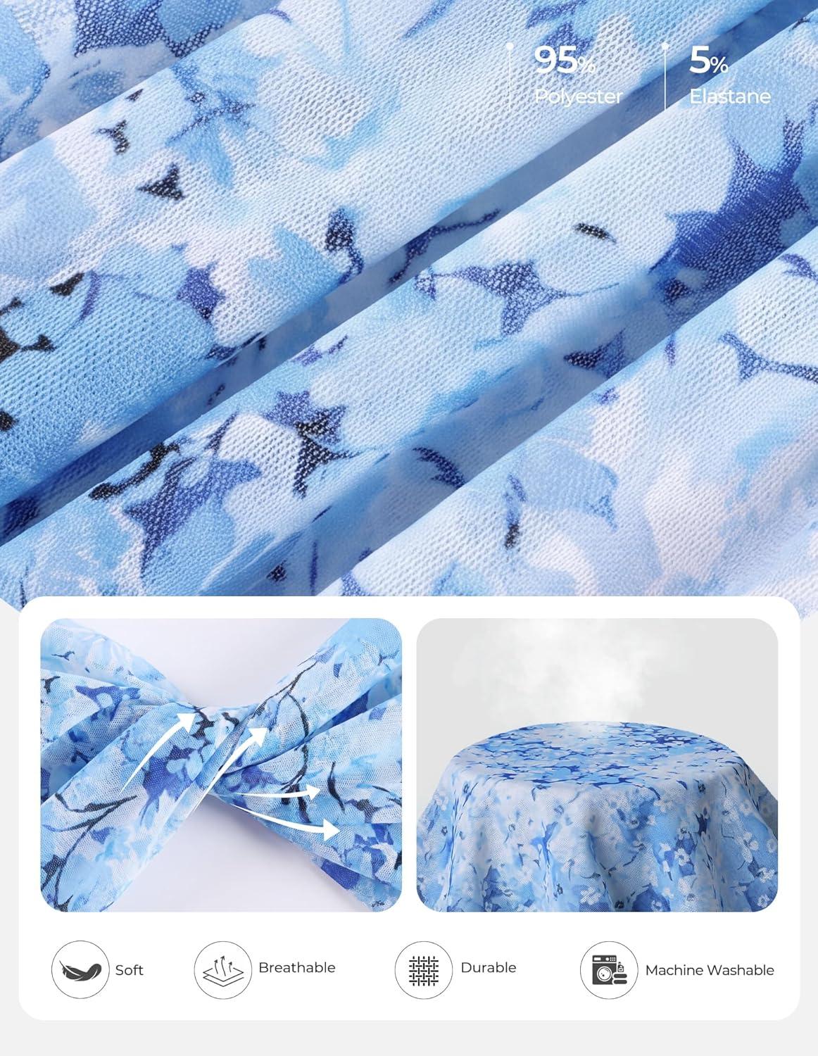 imageGRACE KARIN 2026 Womens Mesh Tops Summer Ruffle Sleeve Dressy Casual Top Floral Wrap Blouse Fashion OutfitsBlue Floral