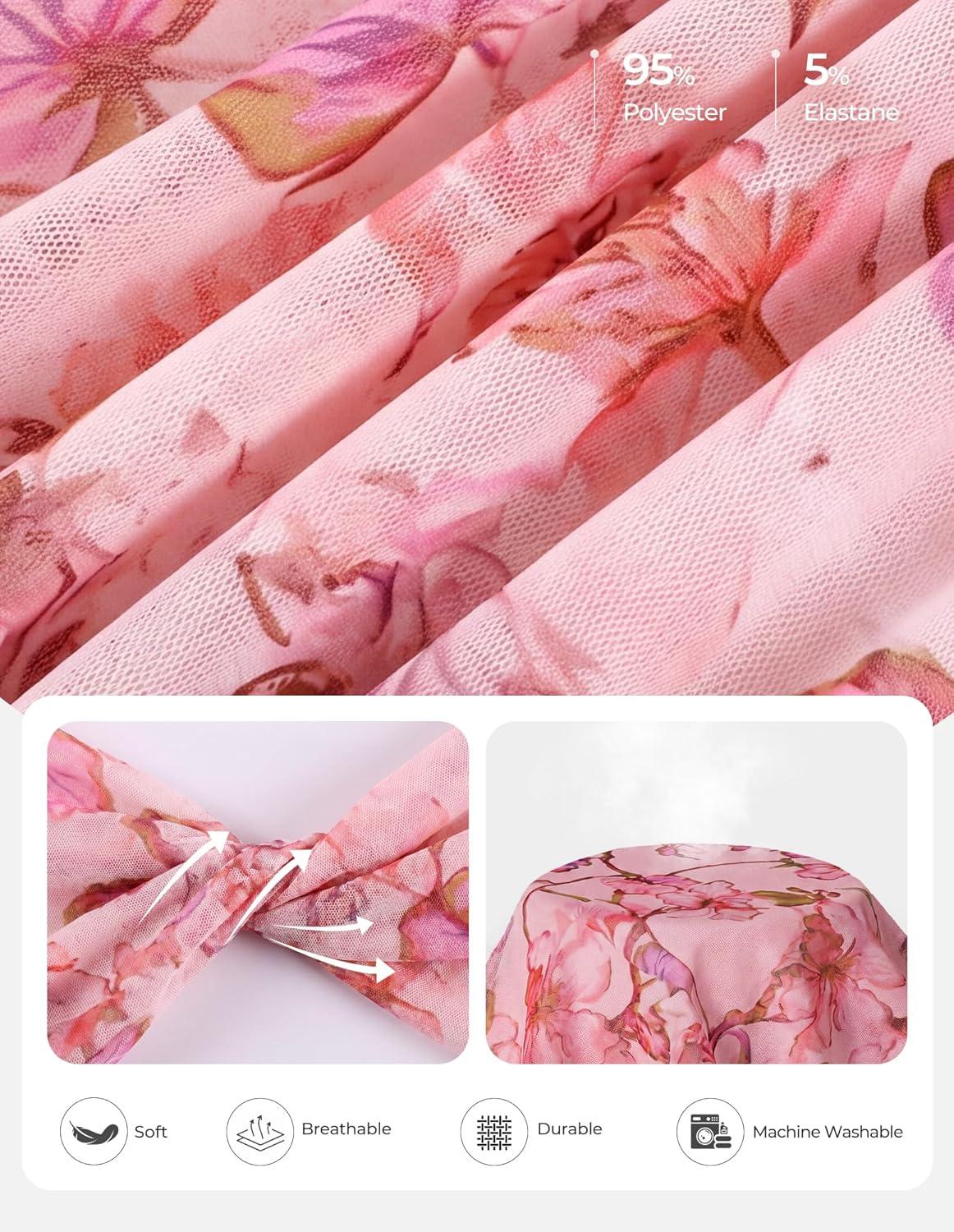 imageGRACE KARIN 2026 Womens Mesh Tops Summer Ruffle Sleeve Dressy Casual Top Floral Wrap Blouse Fashion OutfitsPink Floral