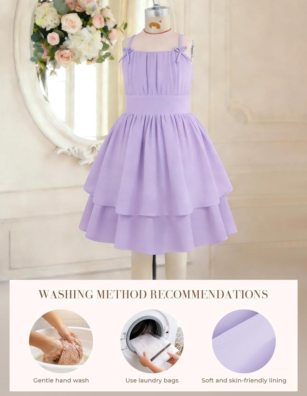 imageGRACE KARIN Girls Summer Spaghetti Strap Dress Teen Easter Formal Dance Cami Sundress Smocked Back Dresses 714 YearsLight Purple