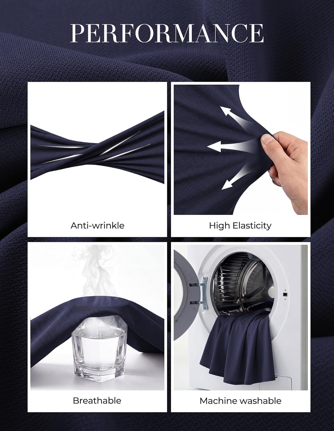 imageGRACE KARIN Womens Summer Work Dress 2026 Sleeveless Crewneck A Line Midi Dresses Belted Flowy Business Dresses with PocketsNavy Blue
