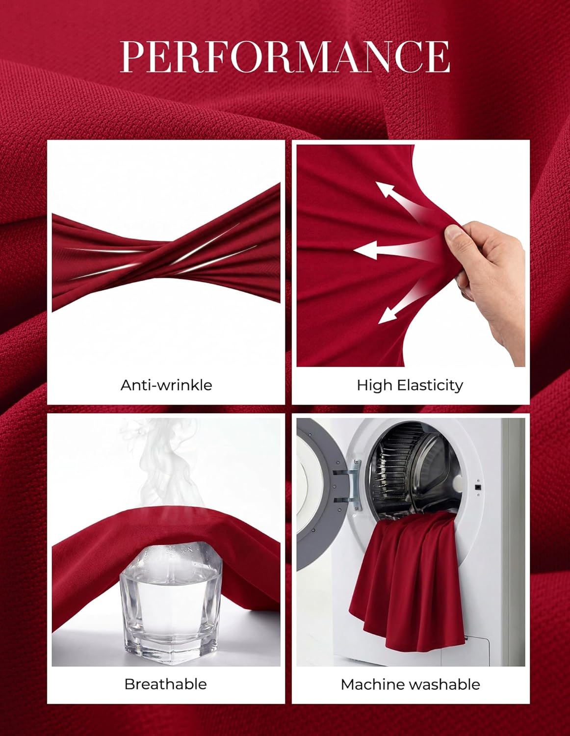imageGRACE KARIN Womens Summer Work Dress 2026 Sleeveless Crewneck A Line Midi Dresses Belted Flowy Business Dresses with PocketsRed