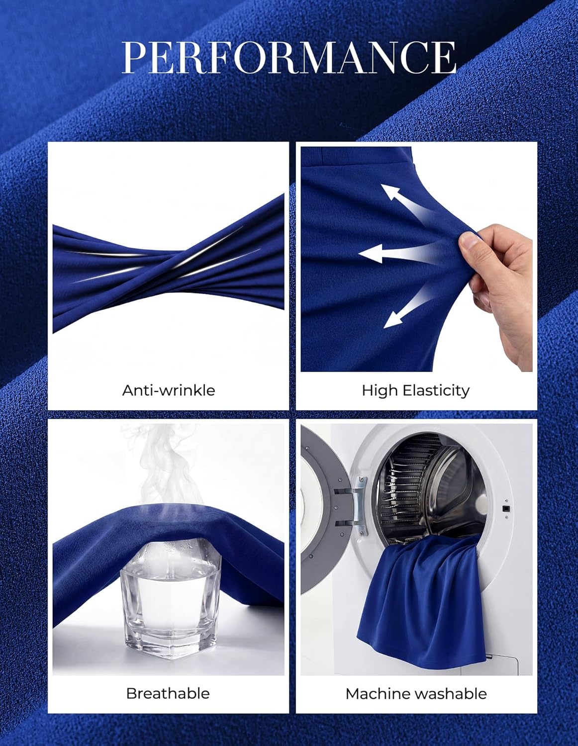 imageGRACE KARIN Womens Work Midi Dresses 2026 Summer 34 Sleeve Church Bodycon Dresses Pencil Office Business Dress with BeltRoyal Blue